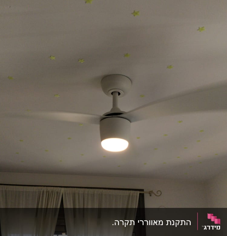 מאוורר תקרה עם תאורה דולקת